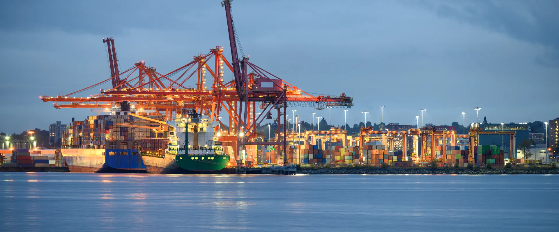 International cargo ship with containers cargo in port